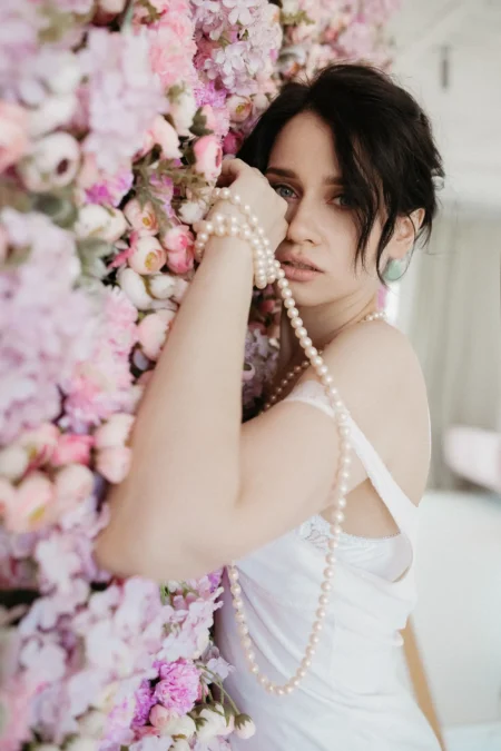The Tenderness of Pearls and Roses — Fashion & Beauty editorial by Yatskevich Tatiana for VOUS Magazine