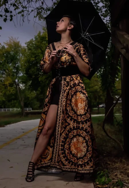 Beautiful lady under a wooded bridge — Fashion & Beauty editorial by Anttwane Rambo/ Twan Rambo for VOUS Magazine