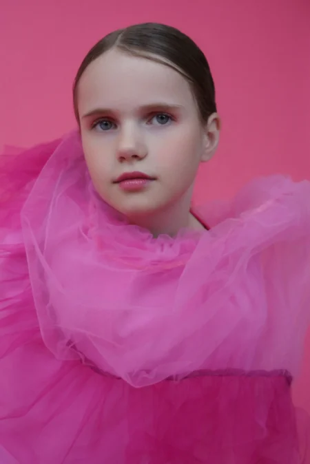 Pink model — Teen editorial by Valentina Kryzhanovskaya for VOUS Magazine