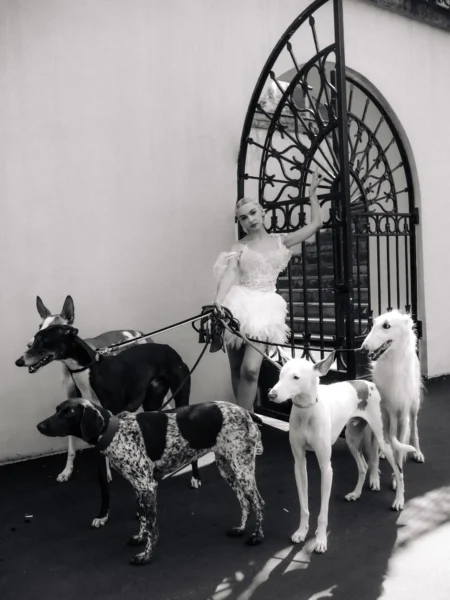 Dogs lady — Fashion & Beauty editorial by Daria Egudina for VOUS Magazine