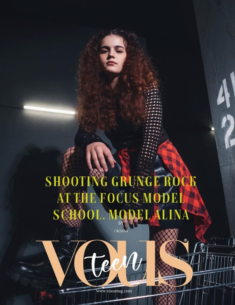Сьемка Гранж/рок в модельной школе Фокус. Модель Алина — VOUS Magazine · The March Teen Edition · Vol.6 · 2024