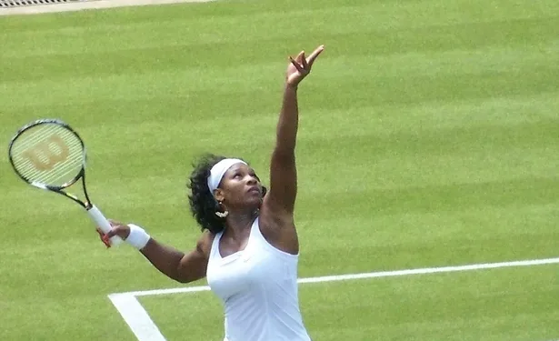 Serena Williams playing tennis, location
