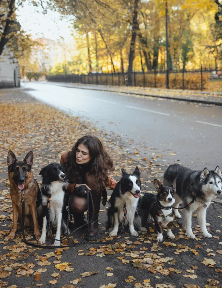 Dog-walker — Street editorial by Anastasia Romanova for VOUS Magazine