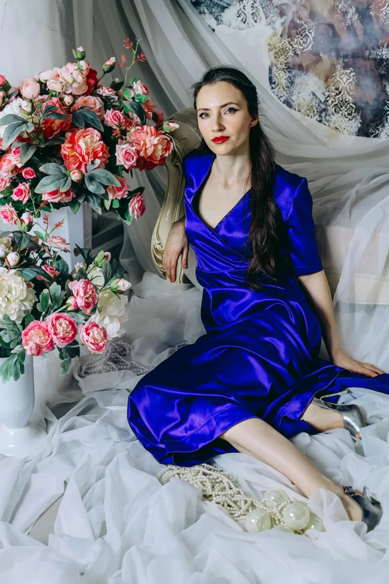 Sofia in Deep Blue — Fashion editorial by Victoria Jitava for VOUS Magazine