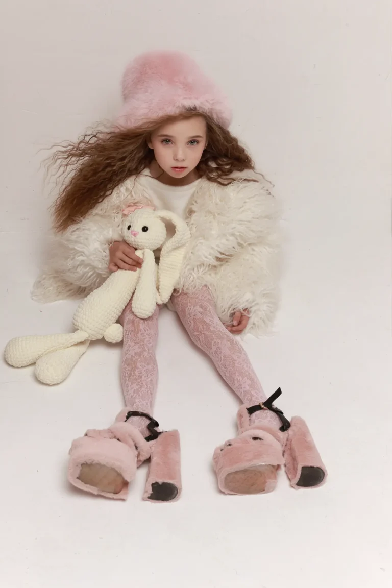 White plush baby — Teen editorial by Lyubov Sazhina for VOUS Magazine