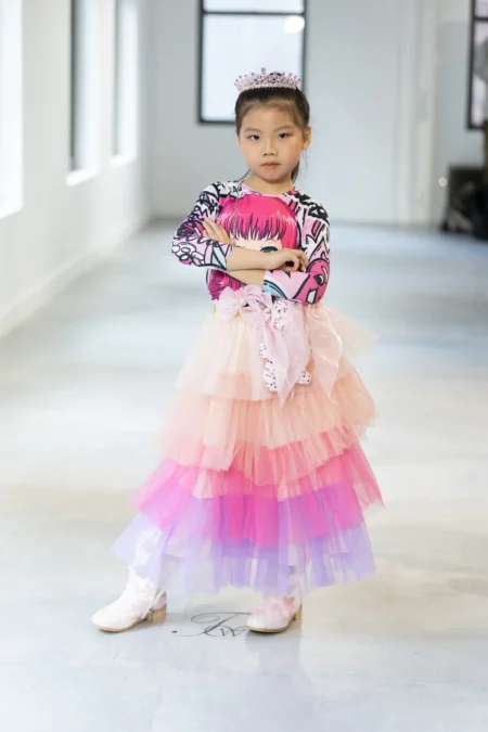 I Love Mel Kids Presents a Bold Pink Statement for Girls and Boys at NYFW — Teen editorial by Pelican Studios for VOUS Magazine