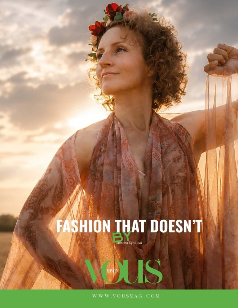 Fashion that doesn't need a stage. The horizon is enough for it — VOUS Magazine · The August Fashion Edition · Vol.7 · 2026
