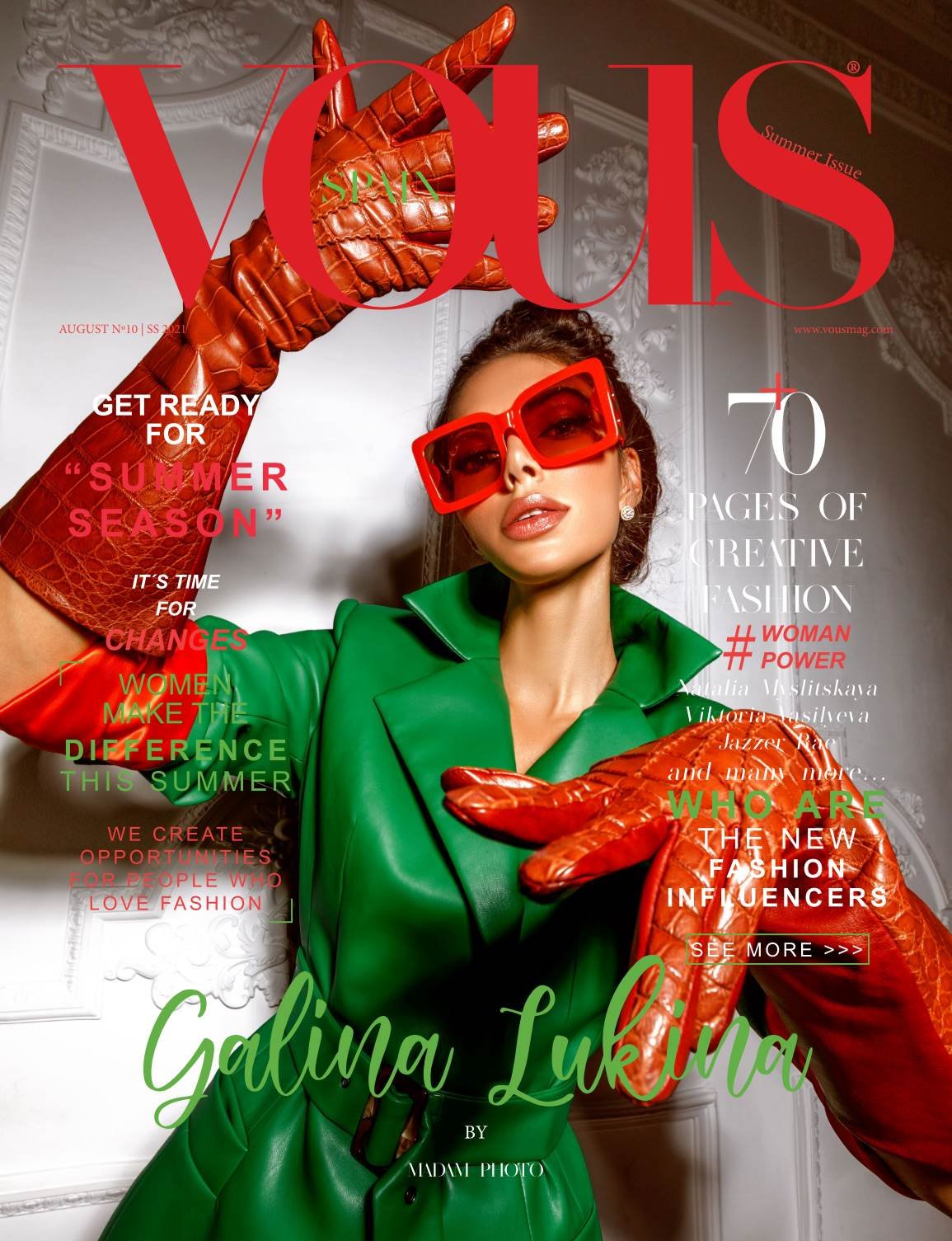 VOUS Magazine — The August Fashion & Beauty Edition Vol. 10 2021 cover