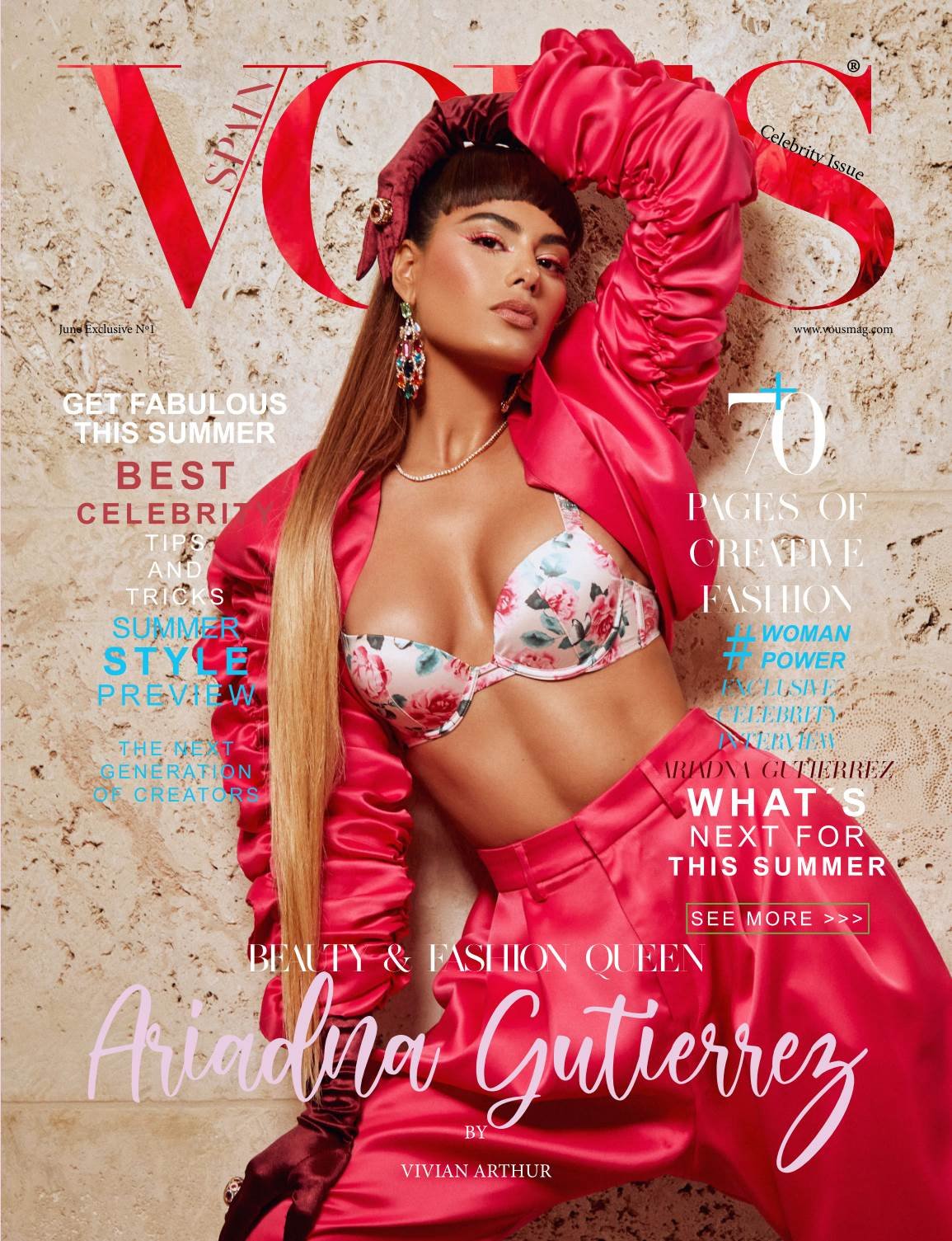 VOUS Magazine · The Fashion & Beauty Celebrity Edition · ARIADNA GUTIERREZ · Vol.1 · June 2021