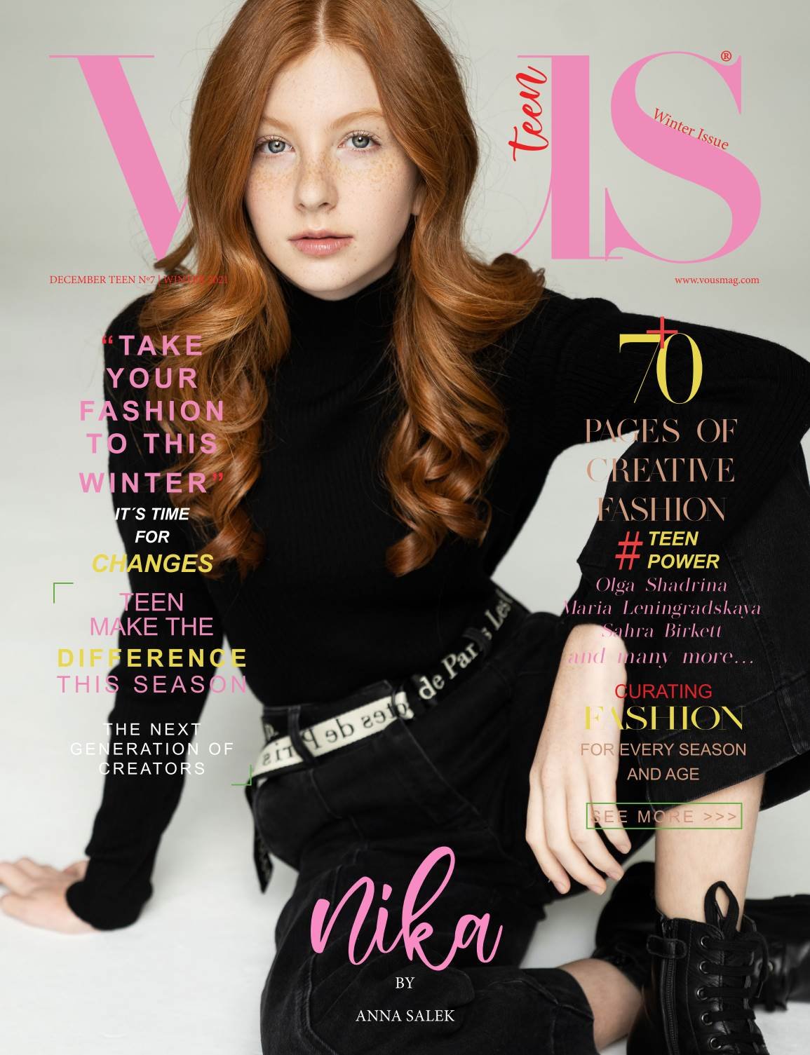 VOUS Magazine — The December Teen Edition Vol. 7 2021 cover