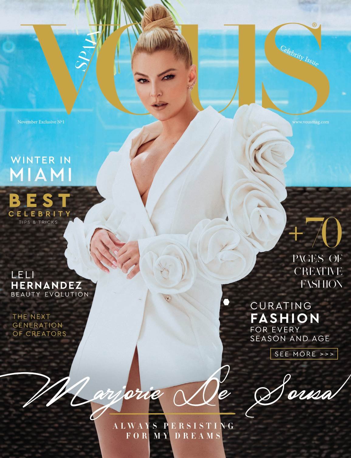 VOUS Magazine · The Fashion & Beauty Celebrity Edition · MARJORIE DE SOUSA · Vol.1 · November 2021