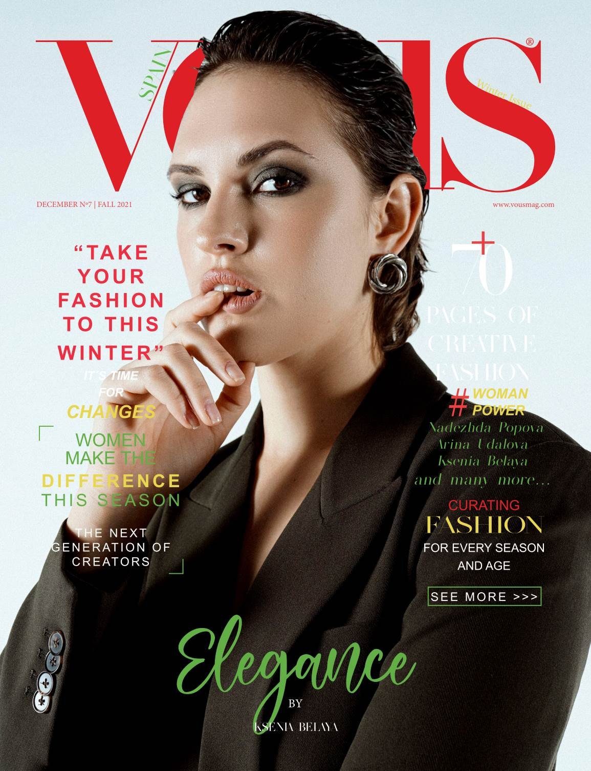 VOUS Magazine — The December Fashion & Beauty Edition Vol. 7 2021 cover